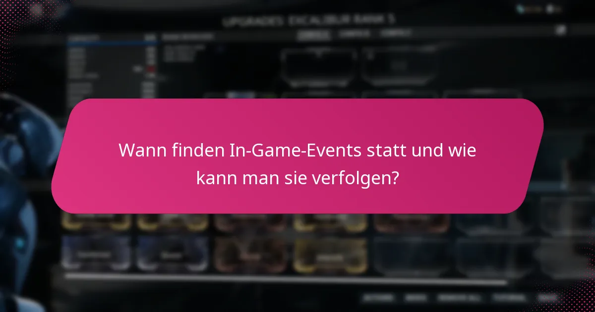 Wann finden In-Game-Events statt und wie kann man sie verfolgen?
